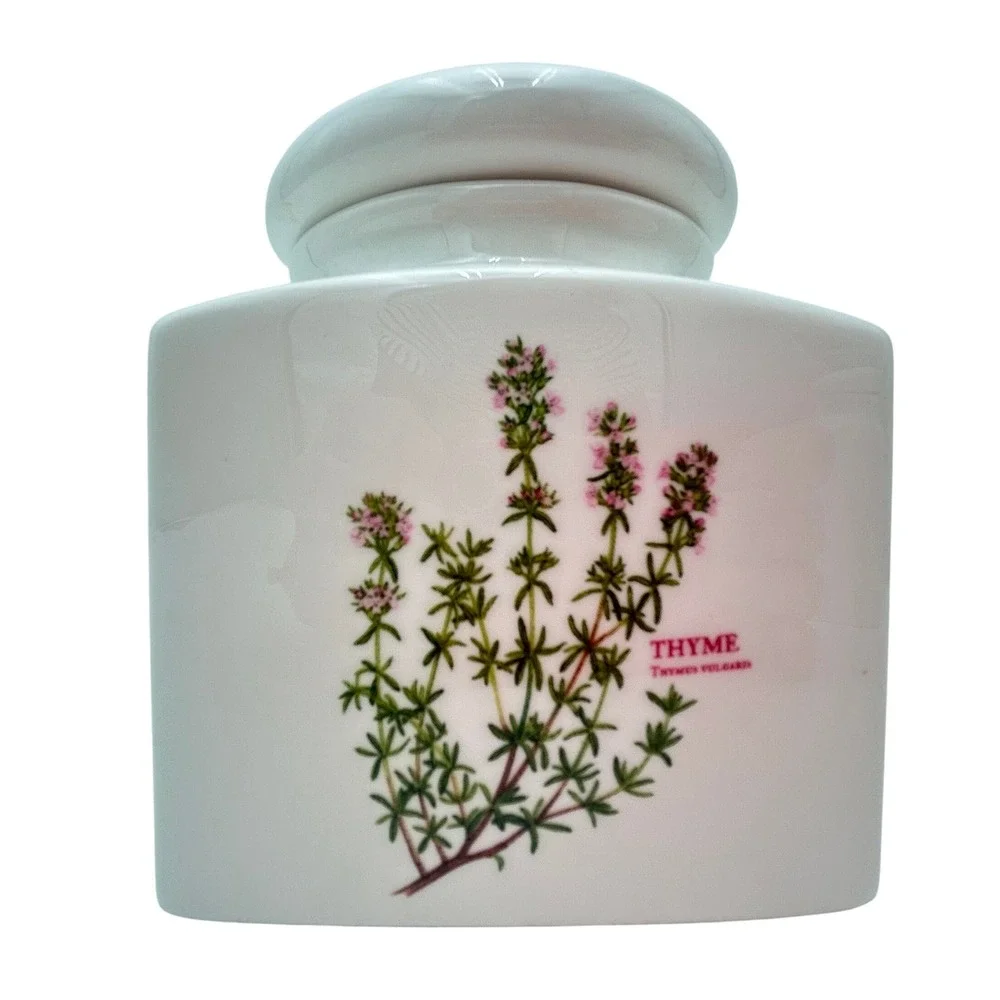 Vintage Maxwell & Williams White Porcelain Ceramic Canister Set Thyme & Oregano